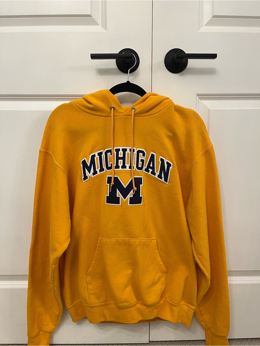 Champion Michigan Crewneck Hoodie - Gold & Navy - Picture 2 of 3